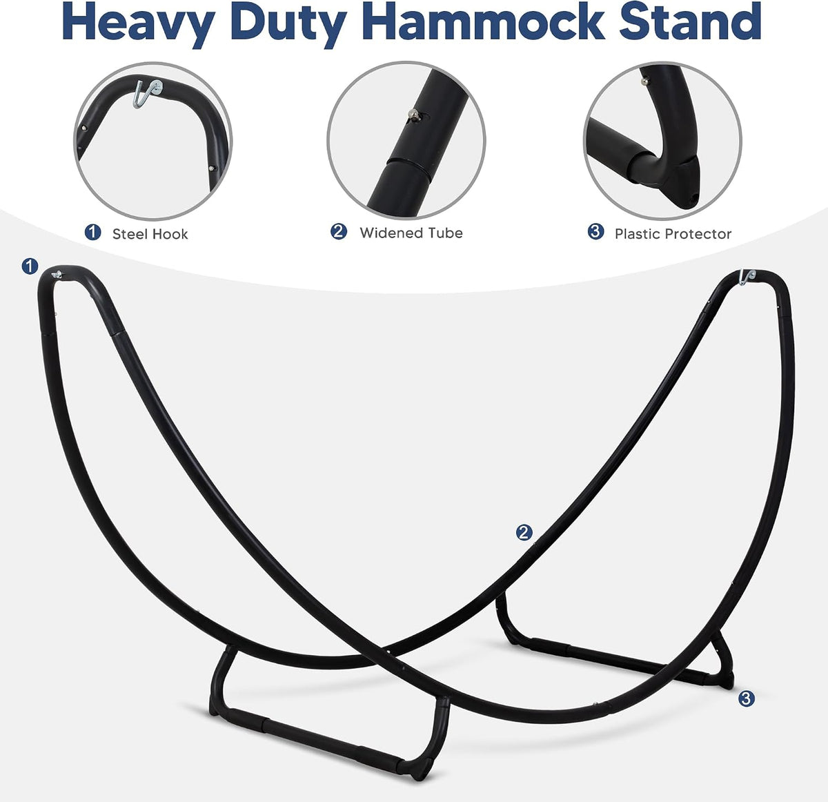 SUNCREAT 2 Person Hammock with Stand, Space Saving Free Standing Hammock with Stand Included, Patent Pending, Blue Red