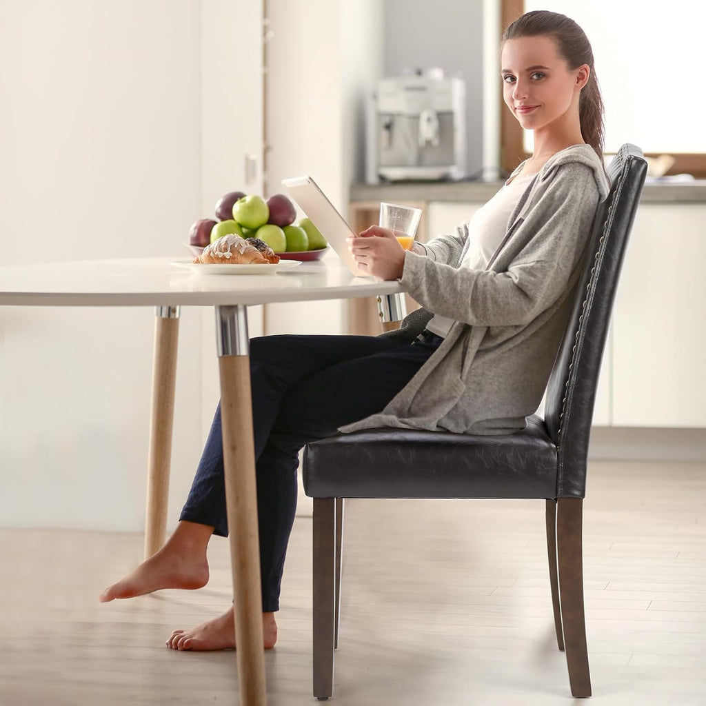 DUMOS Dining Chairs Set of 4, Modern PU Leather Kitchen Table Chairs