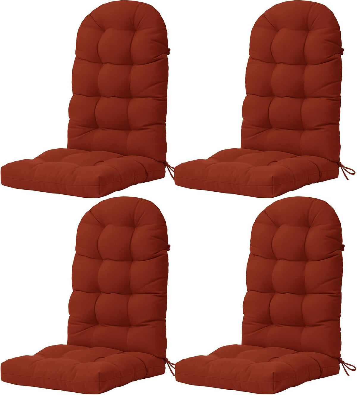 Adirondack Chair Cushion, 4 Pack 49x20x4'' Rocking Chair Pads, Burnt Orange