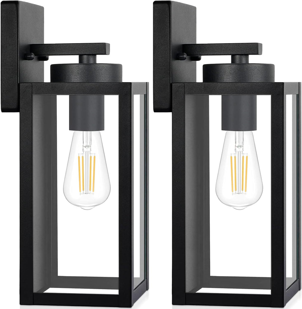 BesLowe Outdoor Wall Light Fixtures, Modern Black Exterior Wall Lanterns