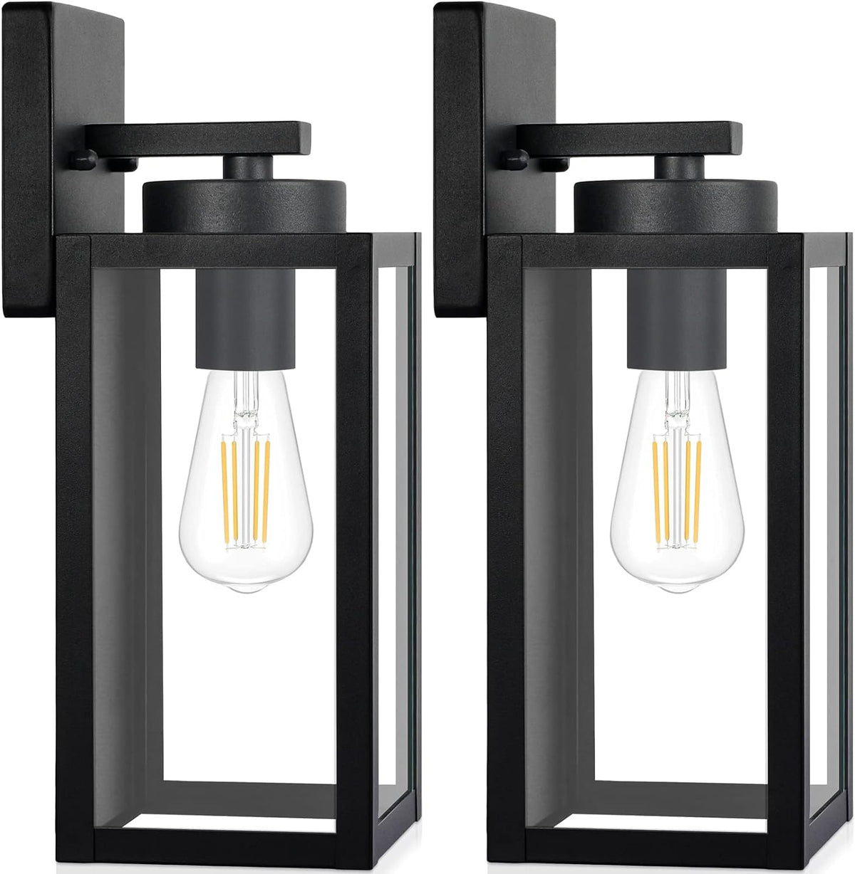 BesLowe Outdoor Wall Light Fixtures, Modern Black Exterior Wall Lanterns
