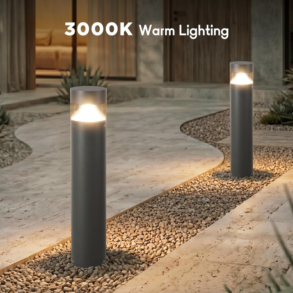 31.5'' Outdoor Pathway Lights Hard Wired, IP65 Waterproof Driveway Lights, AC100-240V Path Light, 3000K LED Bollard Light Outdoor, Modern Landscape Lighting for Walkway Garden Lawn Patio Yard