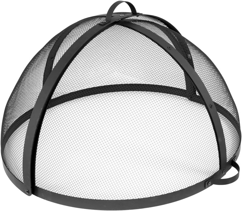 Sunnydaze Outdoor Fire Pit Screen Cover, Round, Easy Access Door, 36" Dia