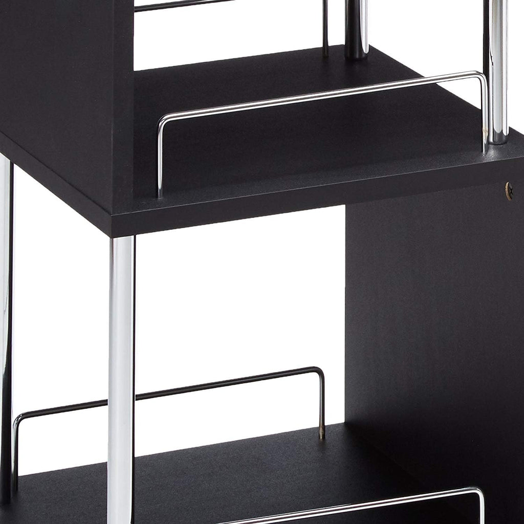 Kings Brand Furniture - Minorca Modern Wine Bar Table w/Shelves (Black)