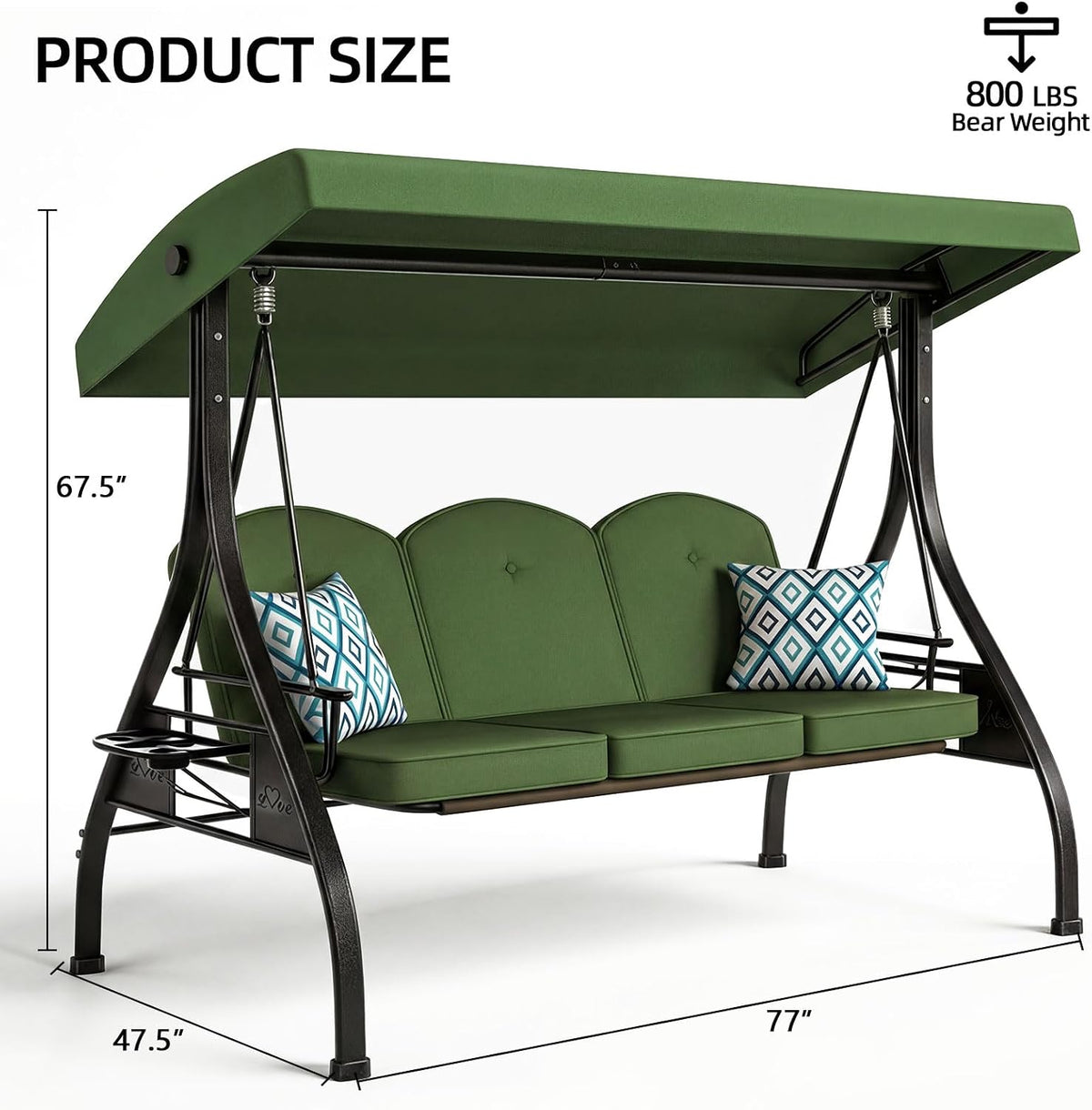 patio swing with canopy convertible outdoor porch swing, package contents