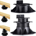 12Pack Adjustable Support Pedestal Foundation Base for Floating Deck Platform Floor - Height Adjustment Raising From 2-3/8" to 5-1/2", Black