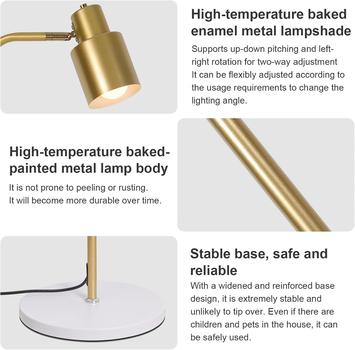 Modern Minimalist Gold Floor Lamp with Three Color Dimming Bulb