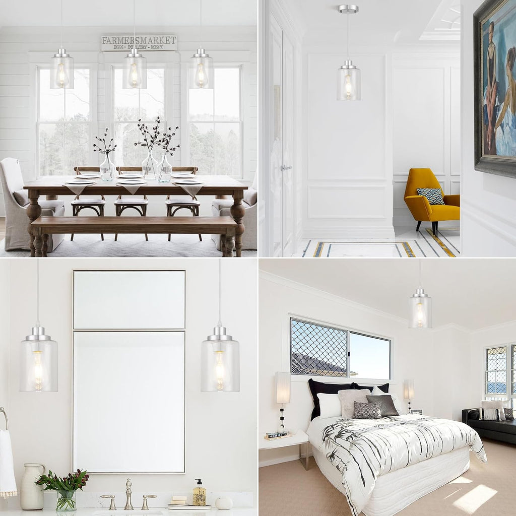 WimiSom Industrial Pendant Lighting, Modern Glass Shade Pendant Lights