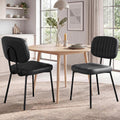 OLIXIS Dining Chairs Set of 2, Mid Century Modern Kitchen Chairs, Black