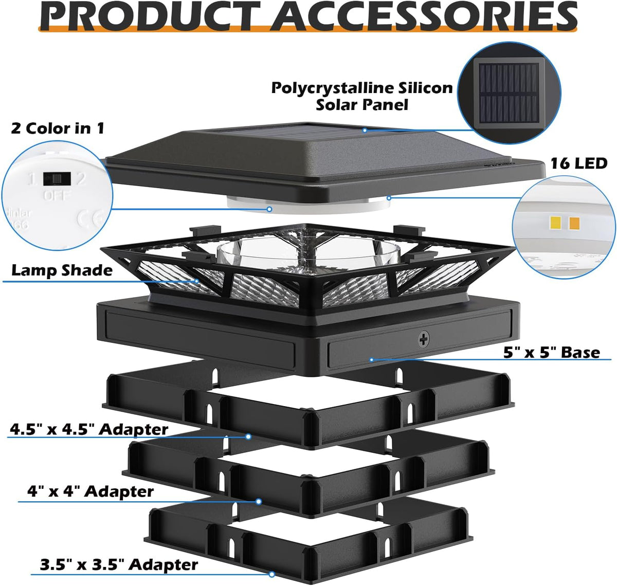 siedinlar solar post cap lights outdoor 2 modes on a desk or shelf