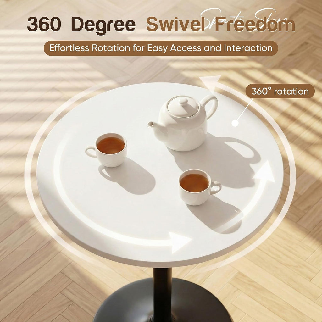 shahoo round bar table, adjustable height and 360°, close-up detail