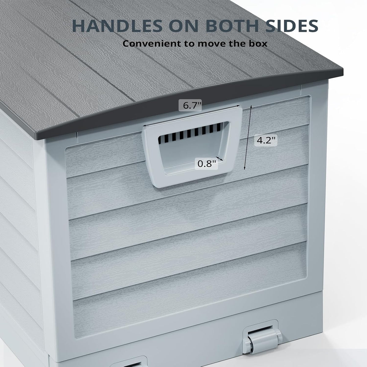 Outvita Outdoor Storage Box, 75 Gallon, Foldable, Gray Body-Black Lid