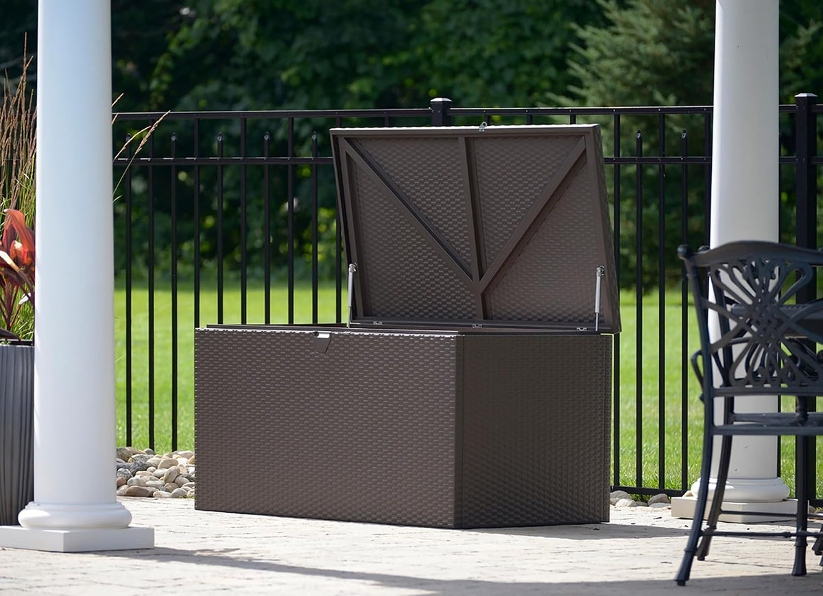 Arrow 4' x 2' x 2' Spacemaker Espresso 134 Gallon Hot-Dipped Galvanized Steel Storage Deck Box
