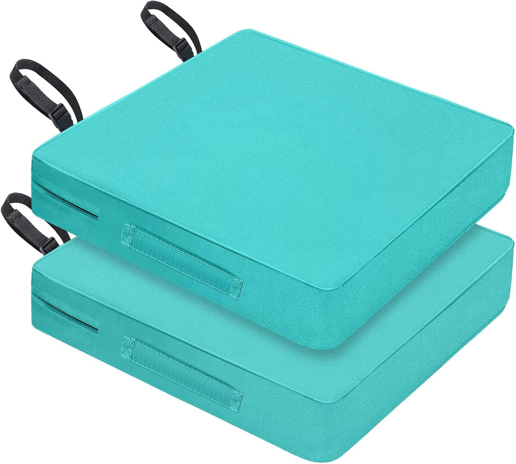 20x20x3 Thick Support Patio Chair Cushions Set of 2, Blue