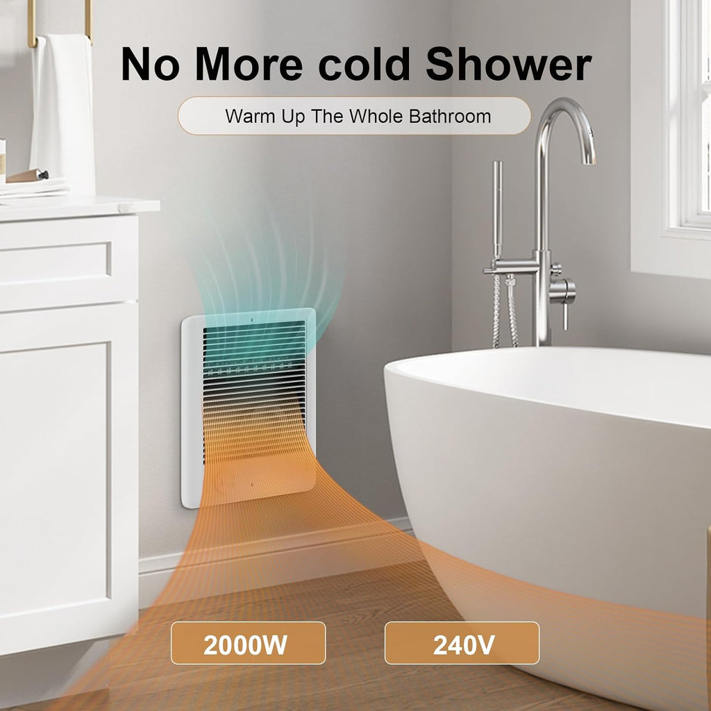CSC202TW Electric Wall Heater Complete Unit with Thermostat