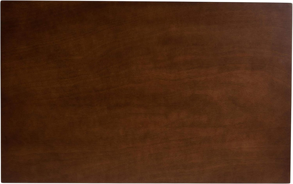 baxton studio dining tables, walnut, side view