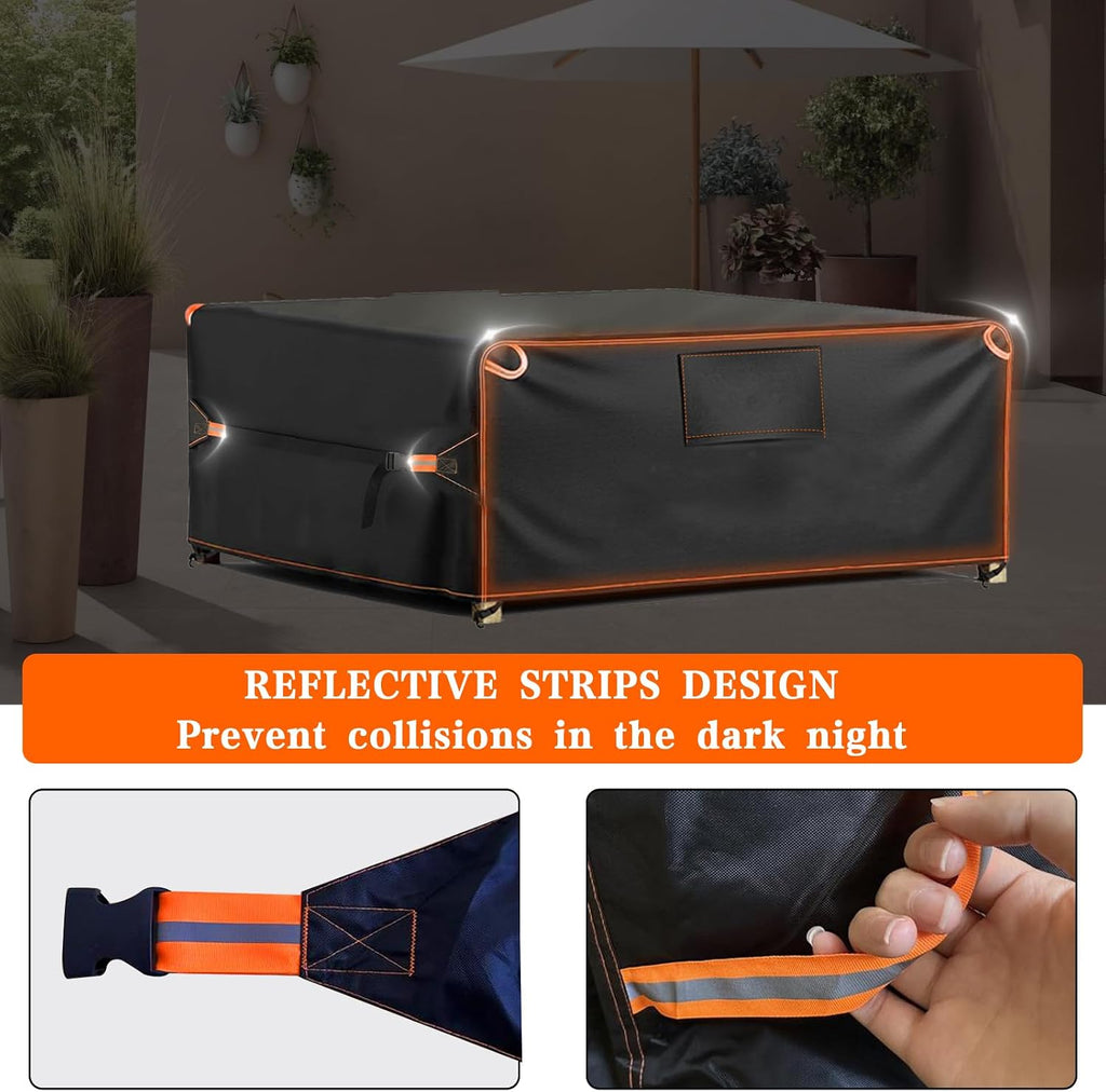 Outdoor Sofa Covers Waterproof, Rectangular Patio Table Chair Sofa Set Cover, Outdoor Sectional Sofa Covers with Upgraded Fastener Windproof Buckles 111" L×74" W×28" H