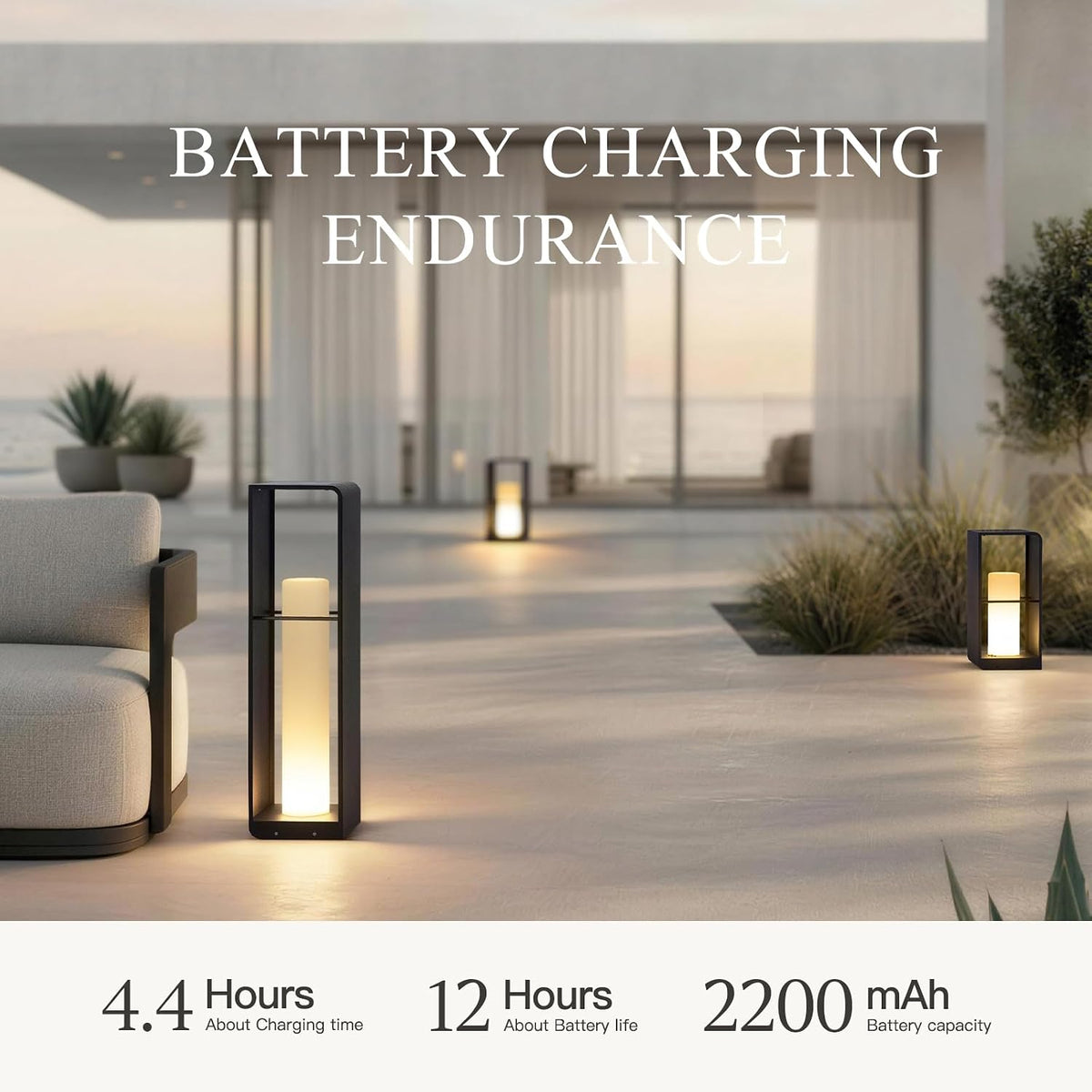 Smart Floor Lamp Dimmable, Solar Lanterns Outdoor with Remote Control