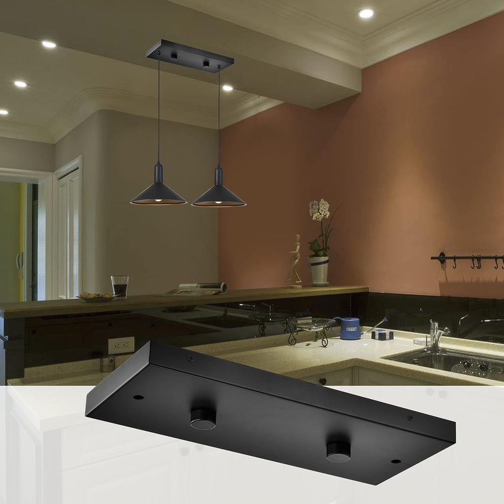 two pendant light linear canopy accessory light kit shown in use