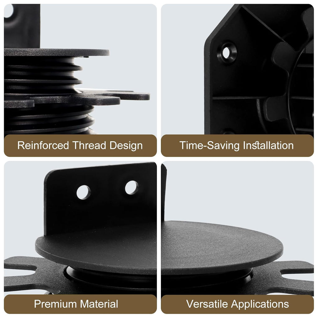 adjustable deck support pedestal kit 1-3/16" to 2-3/8" showing dimensions