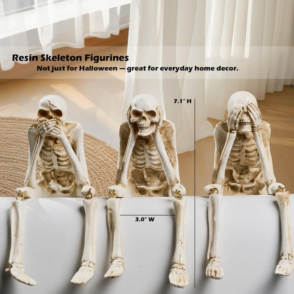 Skeleton Halloween Decorations Indoor, Home Decor for Fireplace Mantel