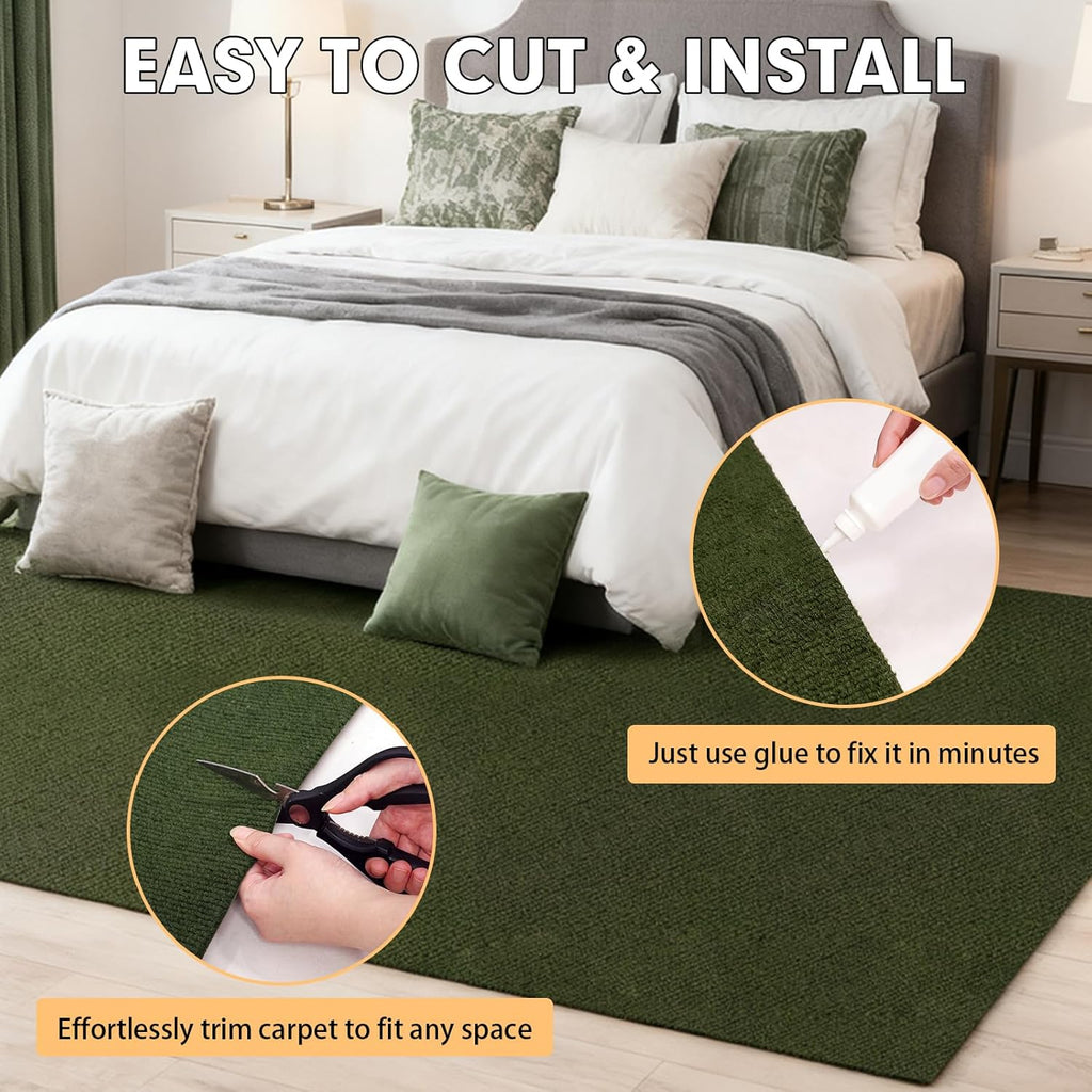 Grefinity Marine Carpet, 5 FT x 15 FT Olive Green Indoor Outdoor Carpet