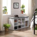 VASAGLE Shoe Bench with Cushion, Storage Bench, 10 Compartments