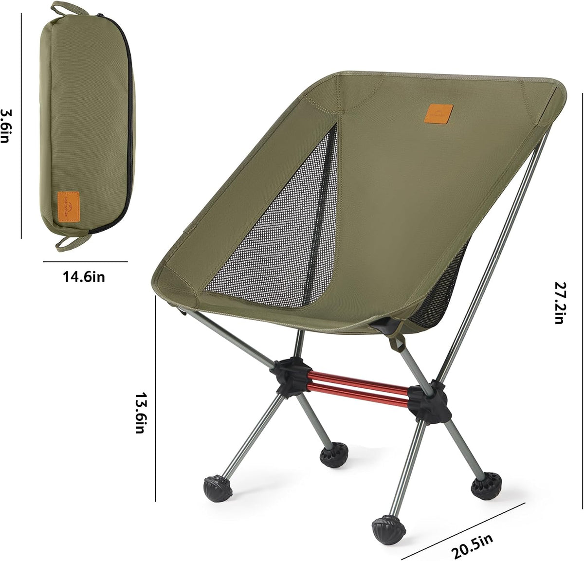 naturehike yl08 ultralight camping chair — only 2.12 shown in use