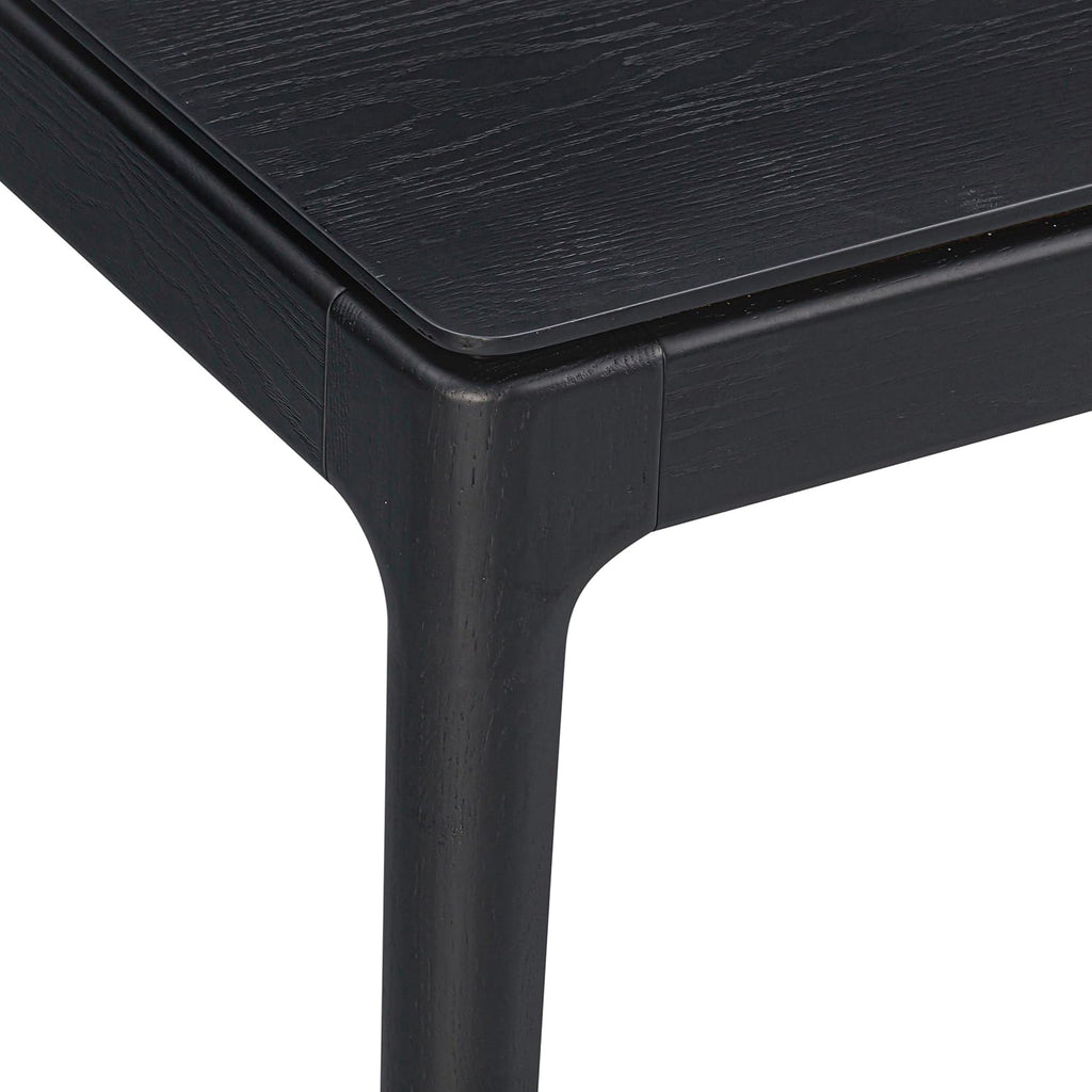 Mingle 55 Inch Modern Rectangular Dining Table, Seats 4-6, Burnt Black