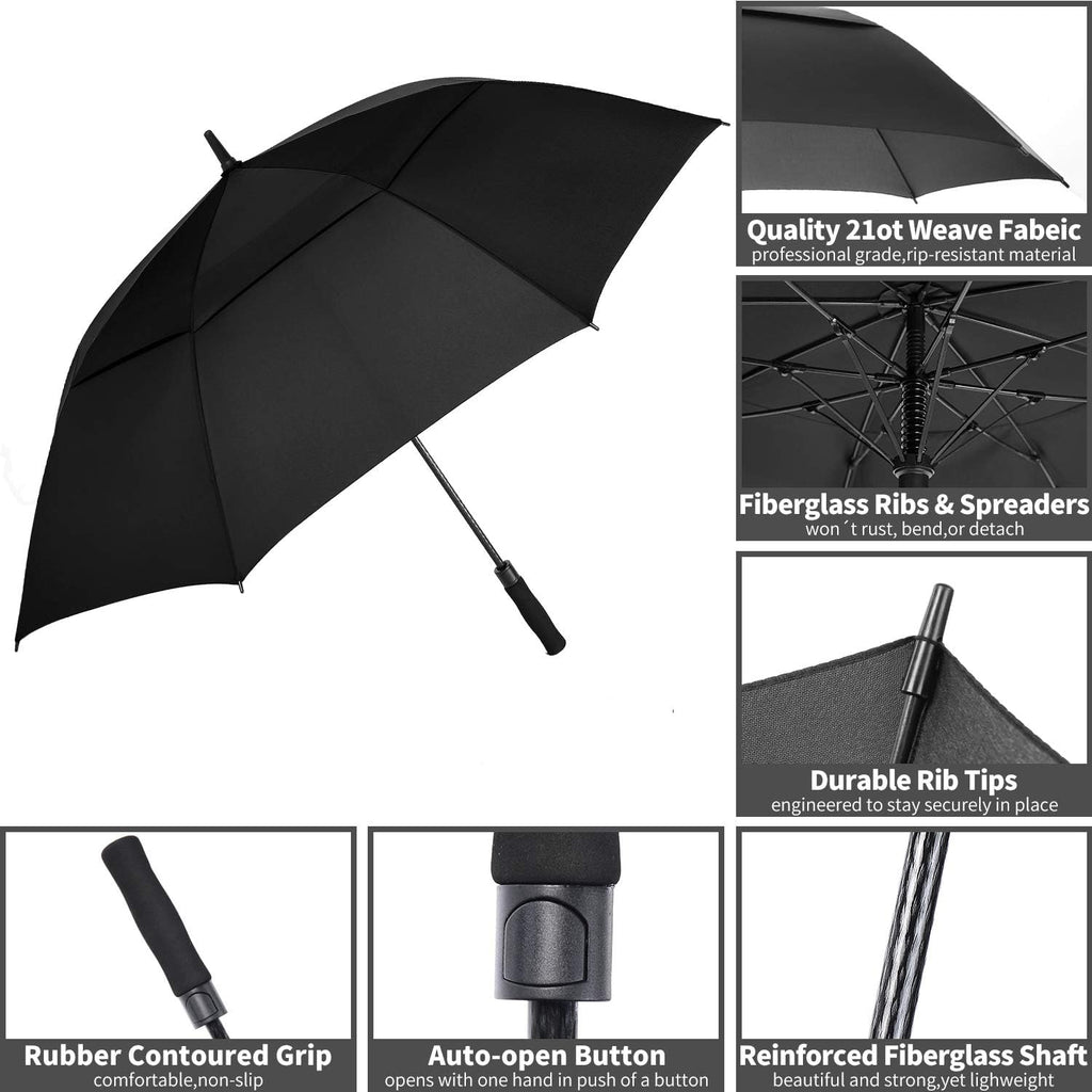 siepasa 62/68/72 inch large golf umbrella windproof waterproof showing dimensions