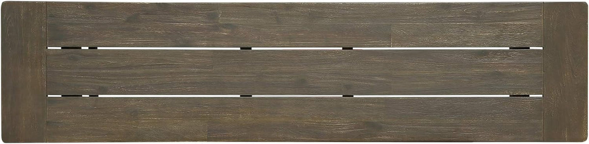 Christopher Knight Home Toby Outdoor Acacia Wood Bench, Sandblast Gray Finish and Black