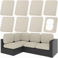 hyha 8Pcs Patio Cushion Covers, Stretch Outdoor Couch Cushion Covers