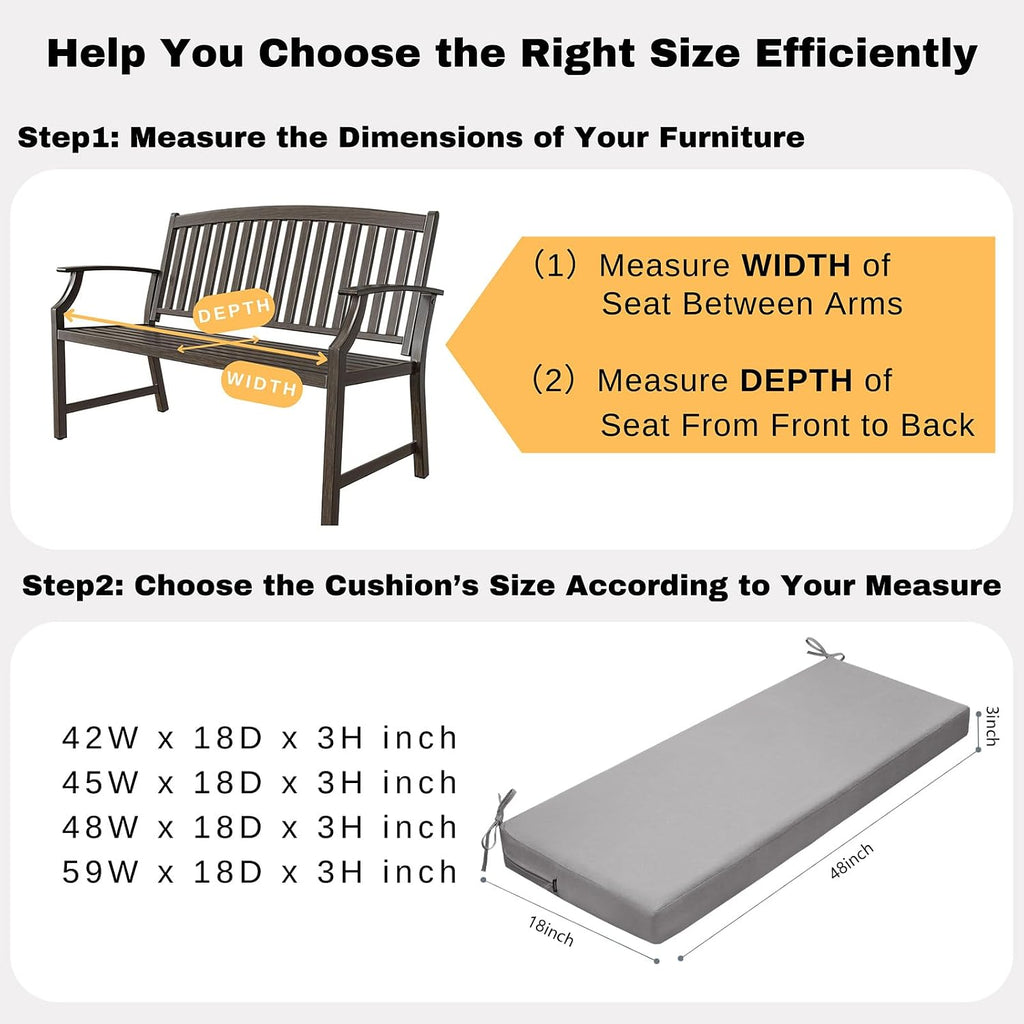 idee-home Outdoor Bench Cushion Waterproof