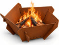 Decoroca Corten Steel Fire Pit - 27'' Wood Burning Fire Pits Outdoor