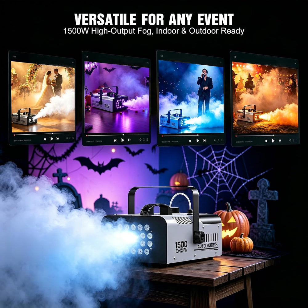 1500W Fog Machine Outdoor Indoor, Halloween Smoke Machine Fog 20000 CFM