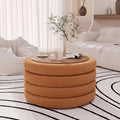 FiveWillowise 30 Inch Round Ottoman with Storage,Large Sherpa Coffee Table