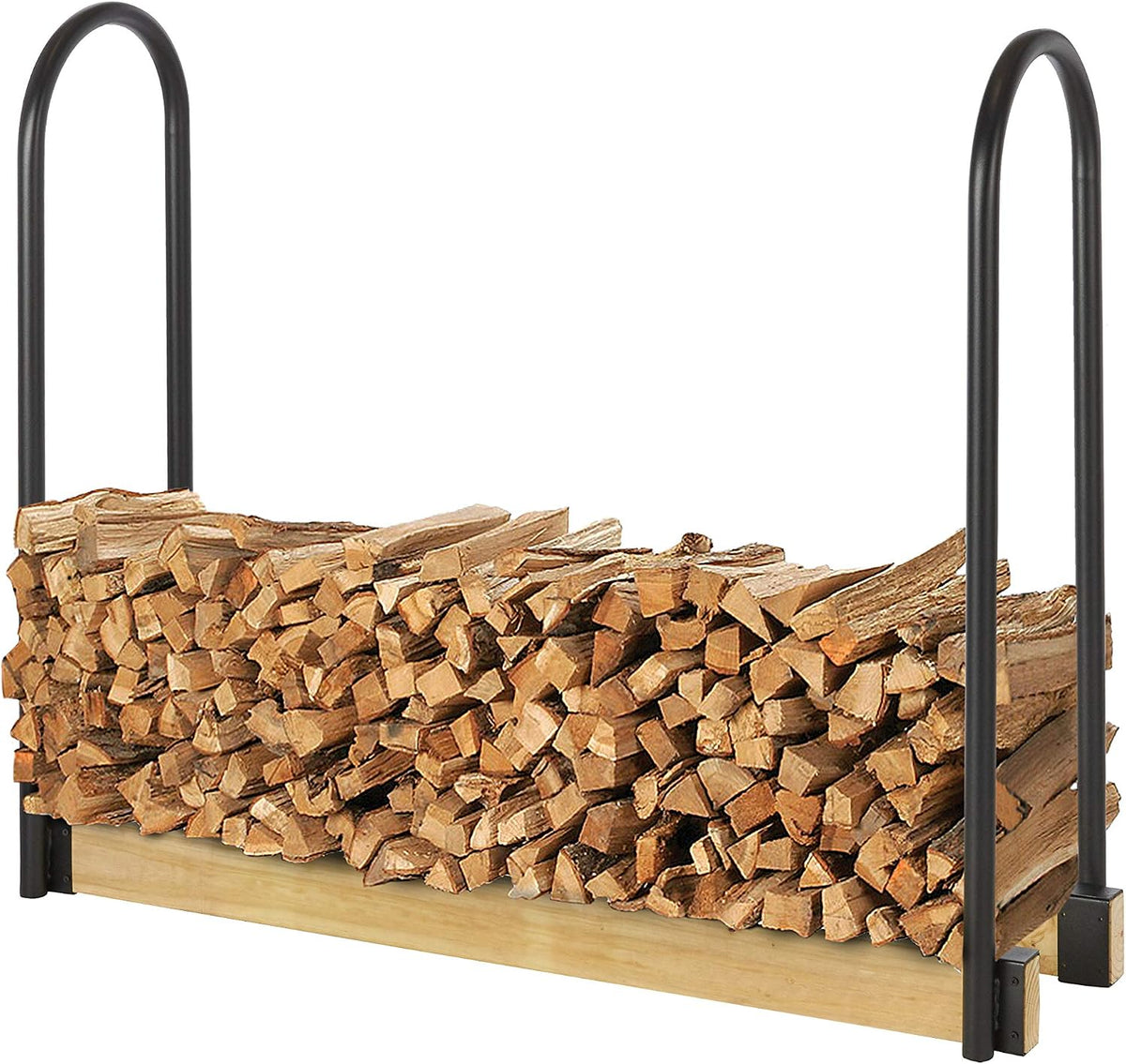 Outdoor Wood Rack for Firewood - Shelter Firewood Holder & Log Rack SLRA Adjustable Length, Outdoor Firewood Racks, Powder Coated Heavy Duty Firewood Rack, 1.25" Tubular Steel, Adj. L x 13" D x 45" HA