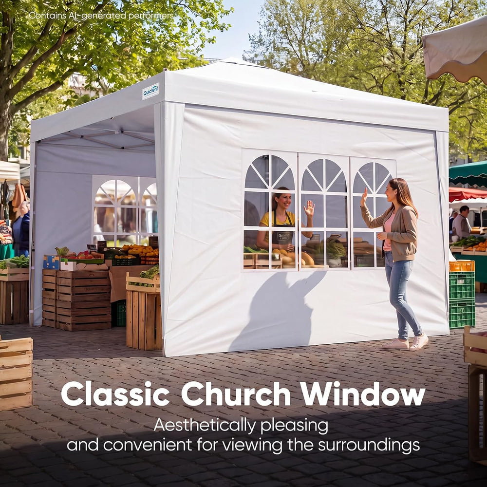 Quictent 10x10 Pop Up Canopy Tent with 3 Sidewalls