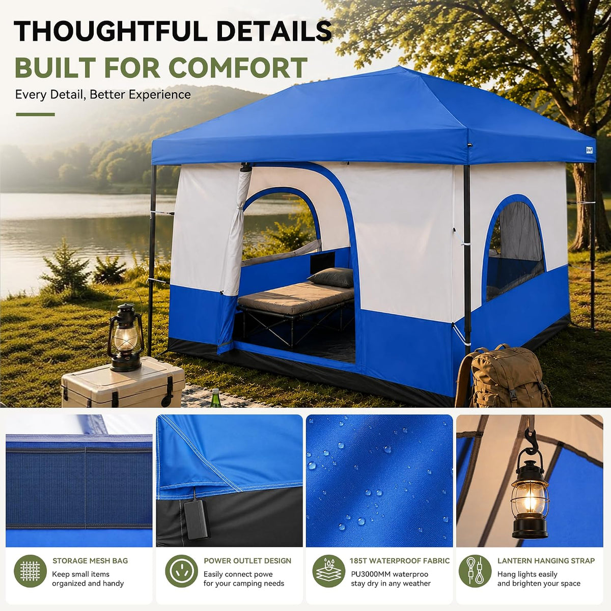 Canopy Inner Tent for 10x10 Pop Up Canopy-Vented Roof (NO Top & Frame)