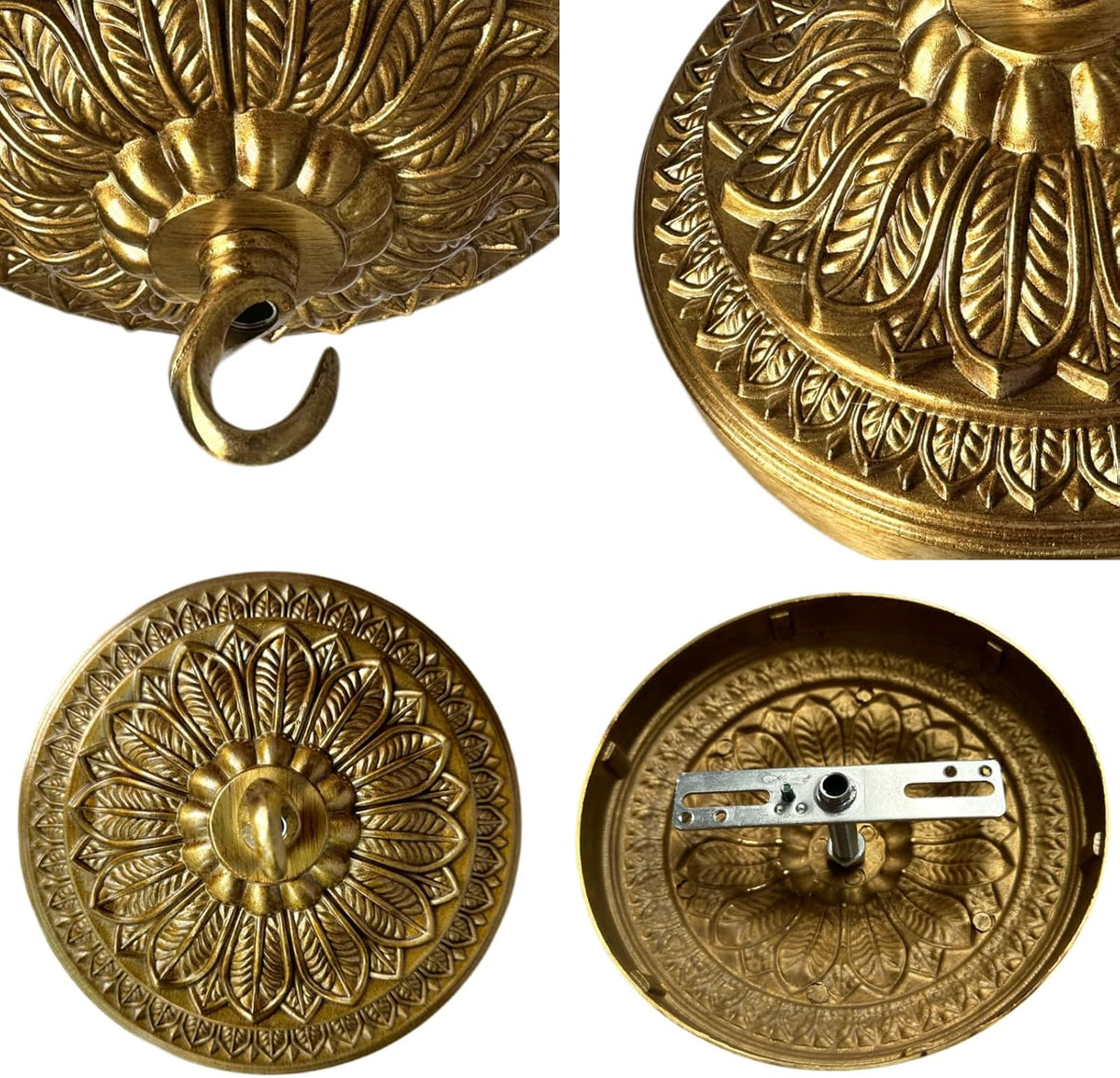 5.9 inches brass canopy kit for chandelier and showing dimensions
