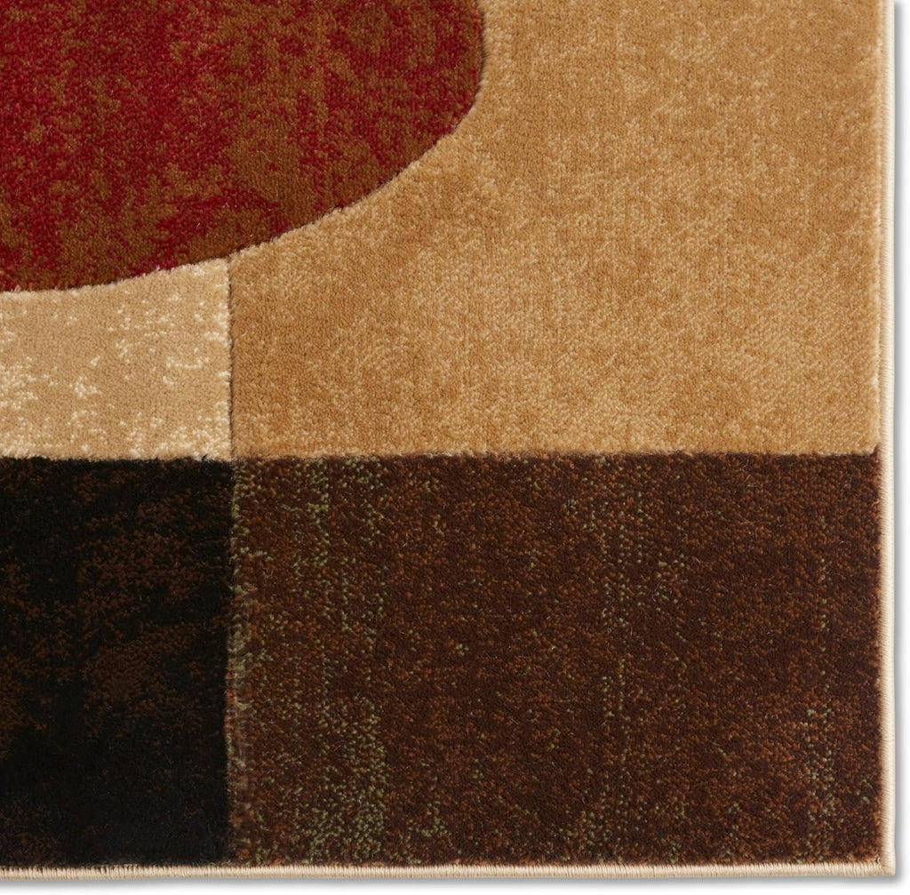 Home Dynamix Tribeca Jasmine Modern Area Rug, Abstract Brown/Green 5'2"x7'2"