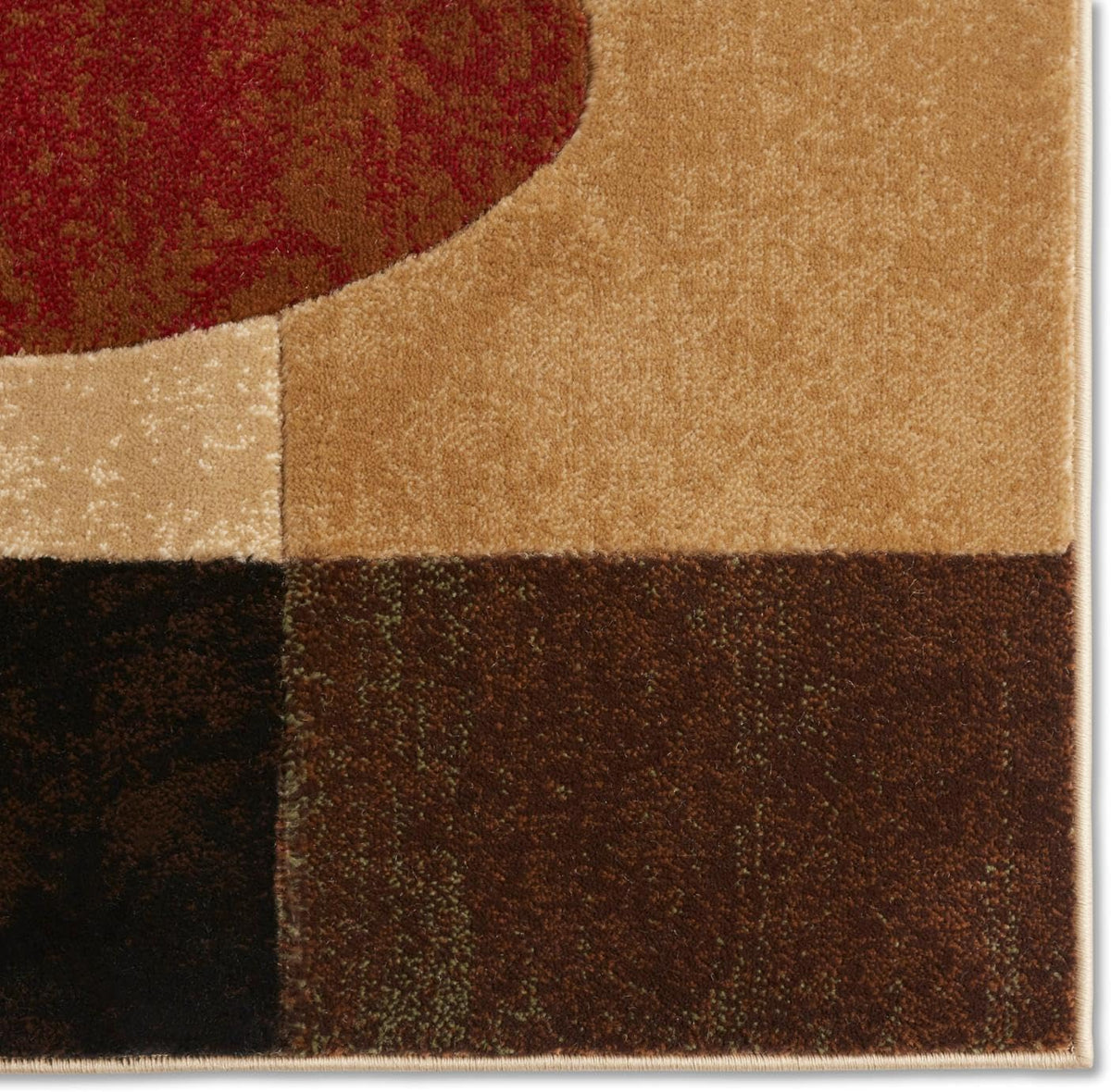 Home Dynamix Tribeca Jasmine Modern Area Rug, Abstract Brown/Green 5'2"x7'2"