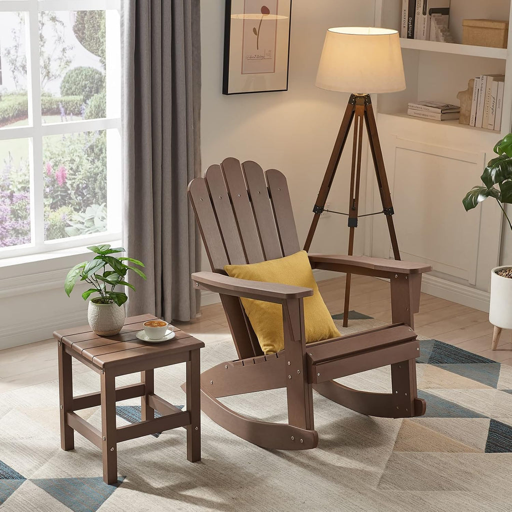 psilvam hdpe adirondack patio rocking chair set of showing dimensions