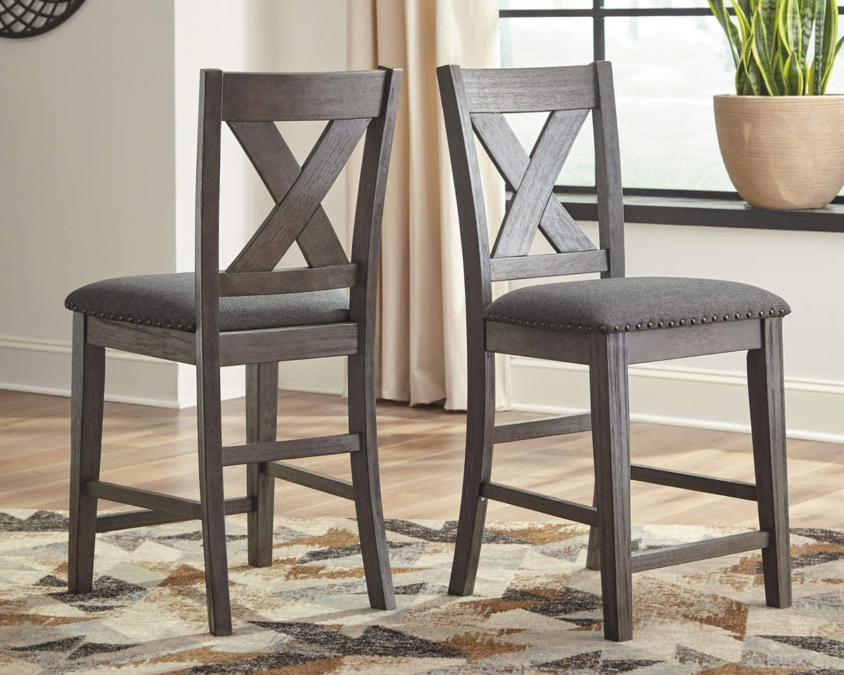 Signature Design by Ashley Caitbrook 24" Counter Height Barstools, Set of 4, Gray