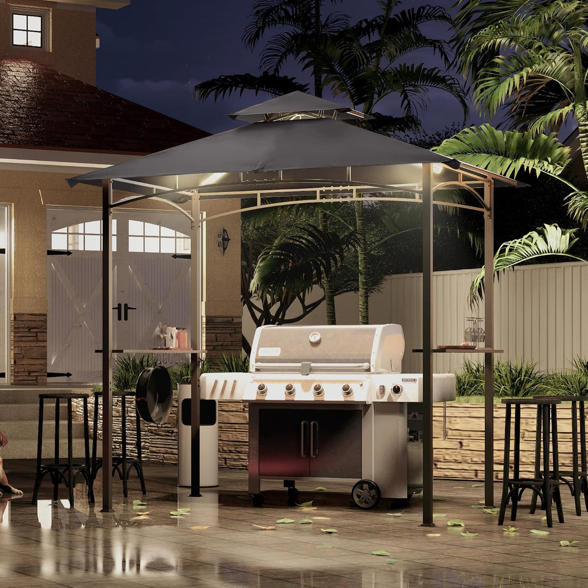 mastercanopy 8 x 5 grill gazebo outdoor bbq showing dimensions