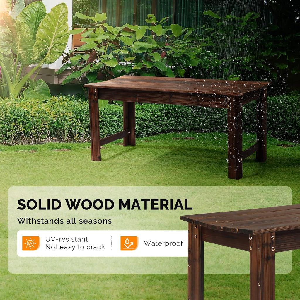 vingli outdoor wood bench, 40" outdoor bench patio, package contents