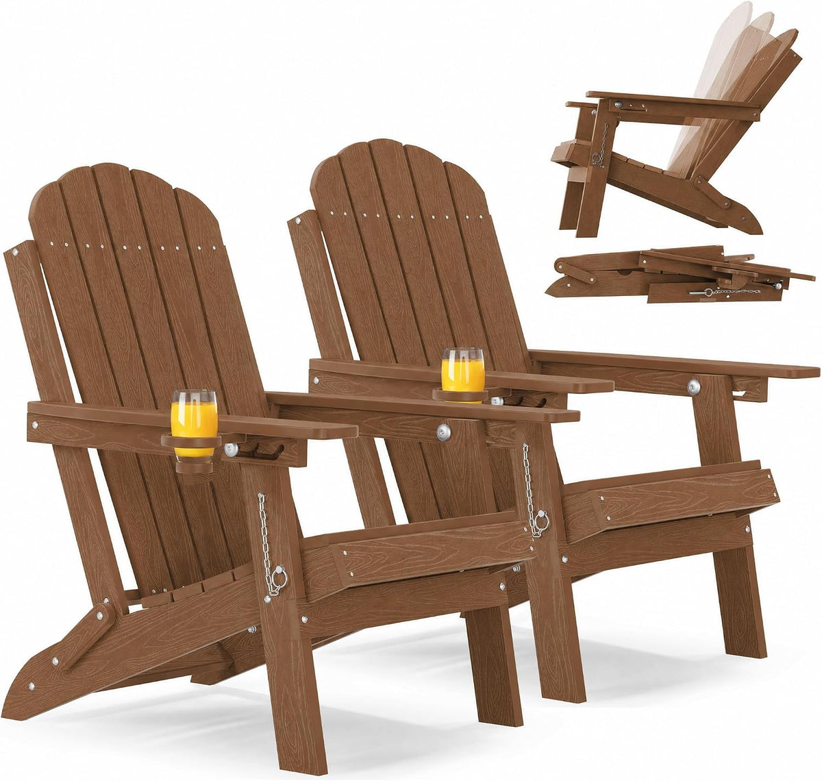 YEFU Adirondack Chairs Set of 2 for Outdoor: Folding Adirondack Chair