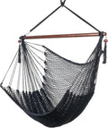 Caribbean Hammock Chair with Footrest - 40 inch - Soft-Spun Polyester - (Black)