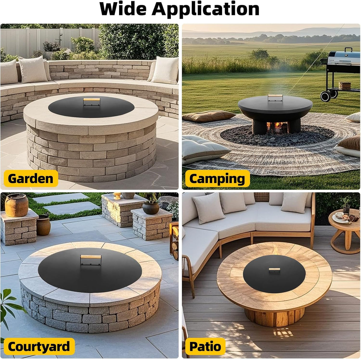 G GOOD GAIN Firepit Lid Round 30 Inch,Rust Resistant Fire Pit Lid Cover