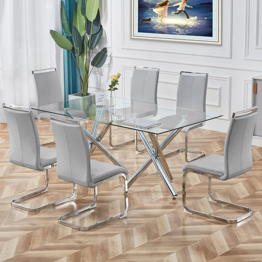 AZmac Modern Leather Dining Chairs Set of 2, Dining Room Chairs Set of 2